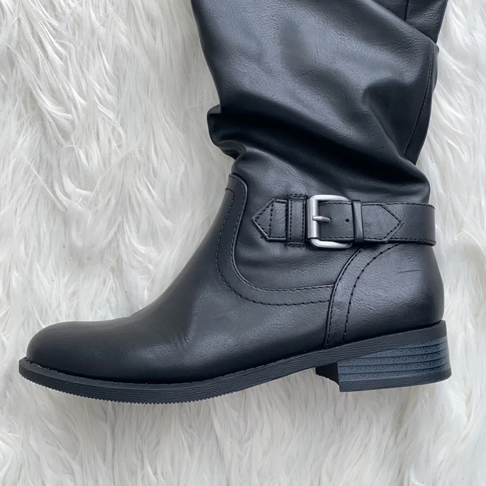 White Mountain | Faux Leather Black Boots